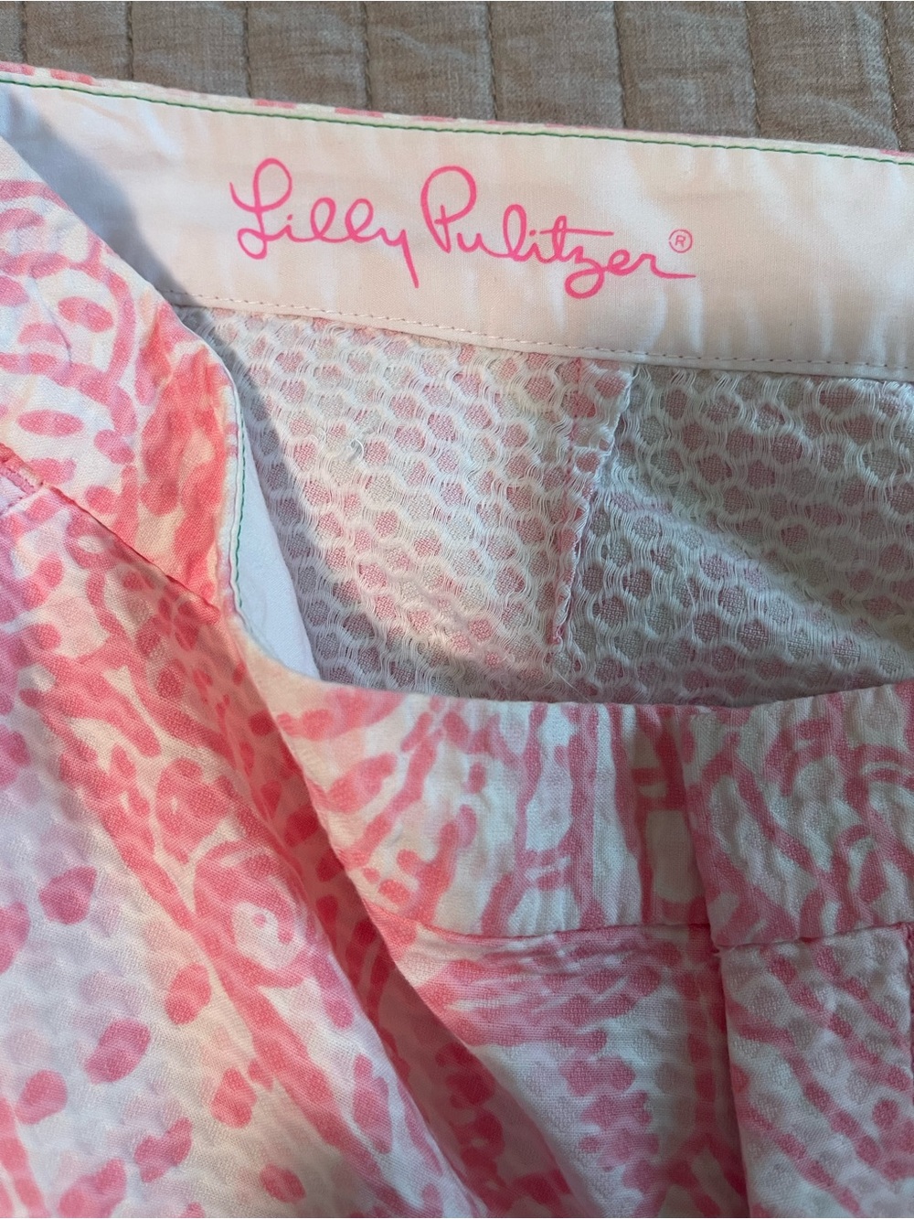 Lilly Pulitzer Pink Printed Scallop-Trim Shorts - Picture 3 of 7